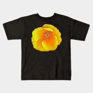 California State Flower Golden Poppy Eschscholtzia Californica Pattern Kids T-Shirt